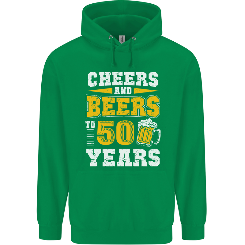 50th Birthday 50 Year Old Funny Alcohol Mens 80% Cotton Hoodie Irish Green
