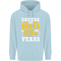 50th Birthday 50 Year Old Funny Alcohol Mens 80% Cotton Hoodie Light Blue