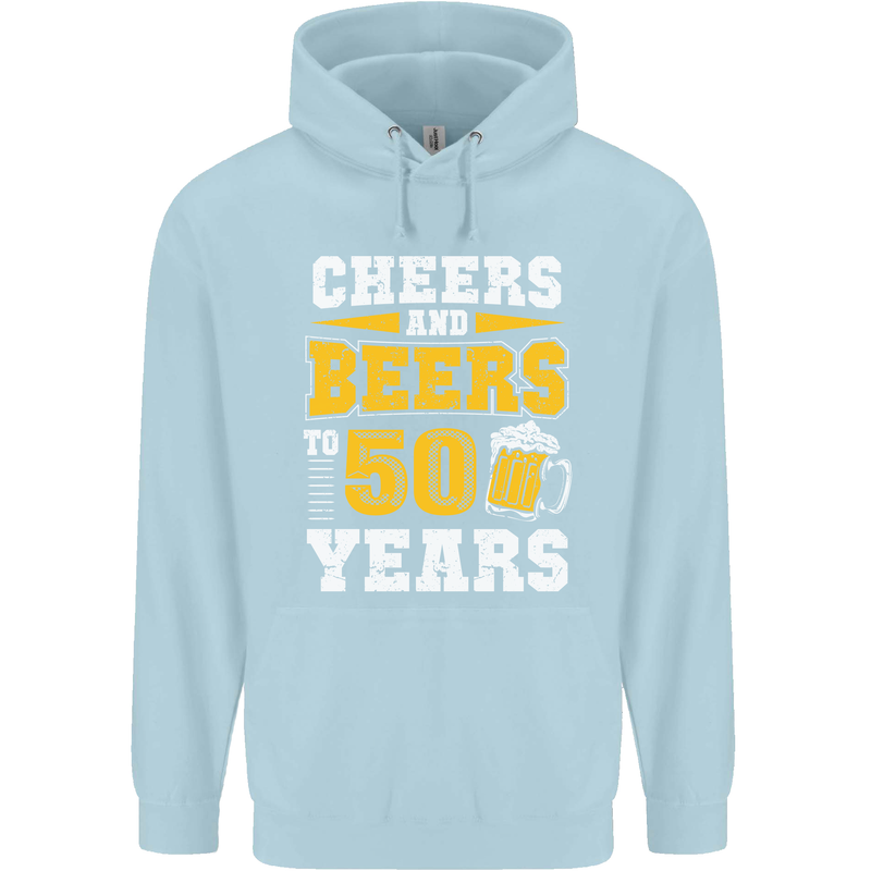50th Birthday 50 Year Old Funny Alcohol Mens 80% Cotton Hoodie Light Blue