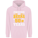 50th Birthday 50 Year Old Funny Alcohol Mens 80% Cotton Hoodie Light Pink