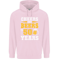50th Birthday 50 Year Old Funny Alcohol Mens 80% Cotton Hoodie Light Pink