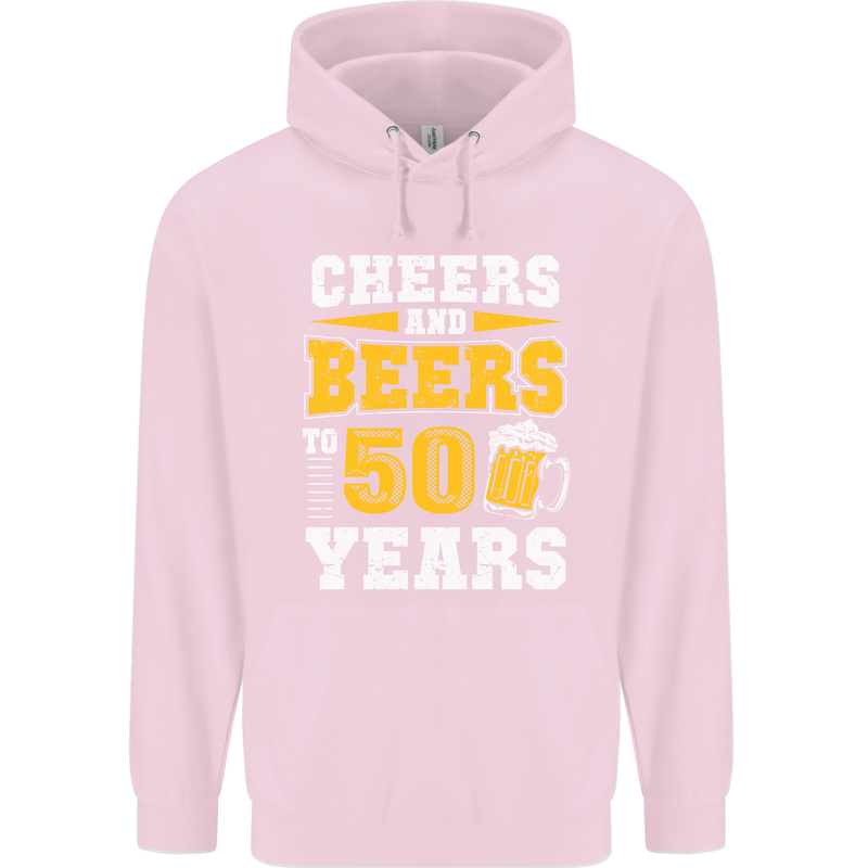50th Birthday 50 Year Old Funny Alcohol Mens 80% Cotton Hoodie Light Pink