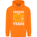 50th Birthday 50 Year Old Funny Alcohol Mens 80% Cotton Hoodie Orange