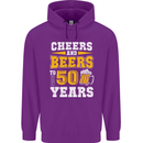 50th Birthday 50 Year Old Funny Alcohol Mens 80% Cotton Hoodie Purple