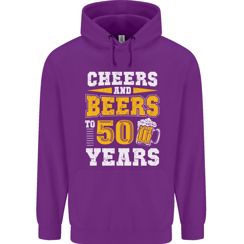 50th Birthday 50 Year Old Funny Alcohol Mens 80% Cotton Hoodie Purple