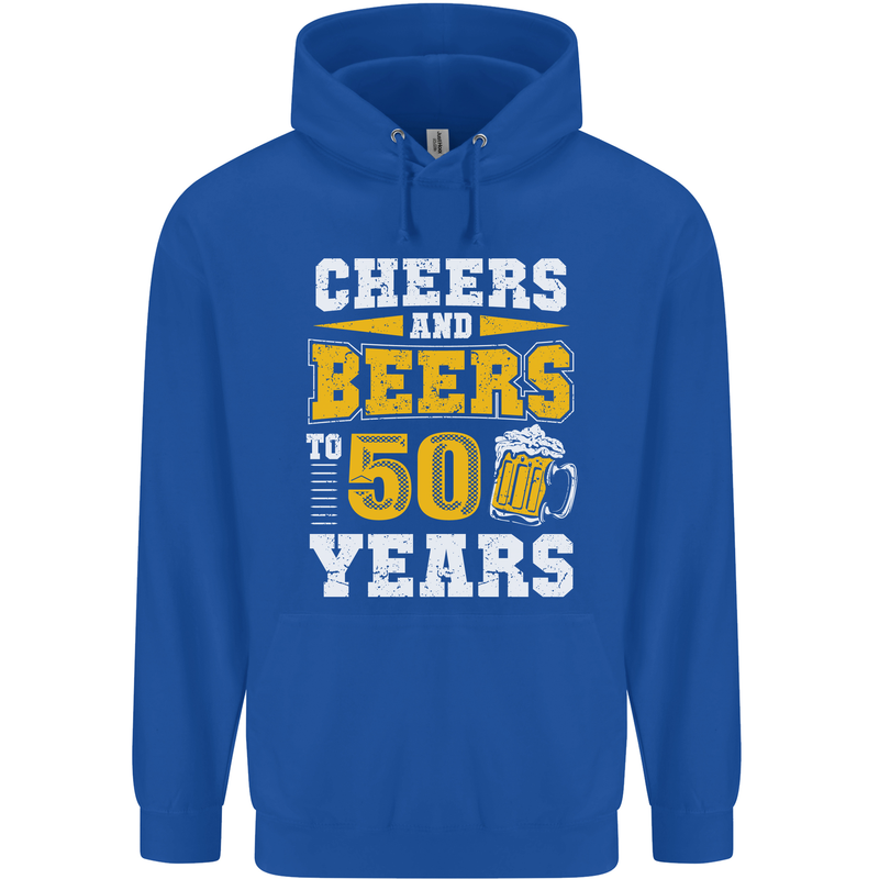 50th Birthday 50 Year Old Funny Alcohol Mens 80% Cotton Hoodie Royal Blue