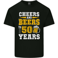 50th Birthday 50 Year Old Funny Alcohol Mens Cotton T-Shirt Tee Top Black