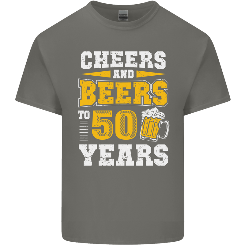50th Birthday 50 Year Old Funny Alcohol Mens Cotton T-Shirt Tee Top Charcoal