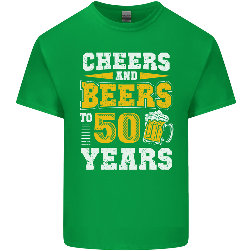 50th Birthday 50 Year Old Funny Alcohol Mens Cotton T-Shirt Tee Top Irish Green