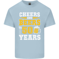 50th Birthday 50 Year Old Funny Alcohol Mens Cotton T-Shirt Tee Top Light Blue