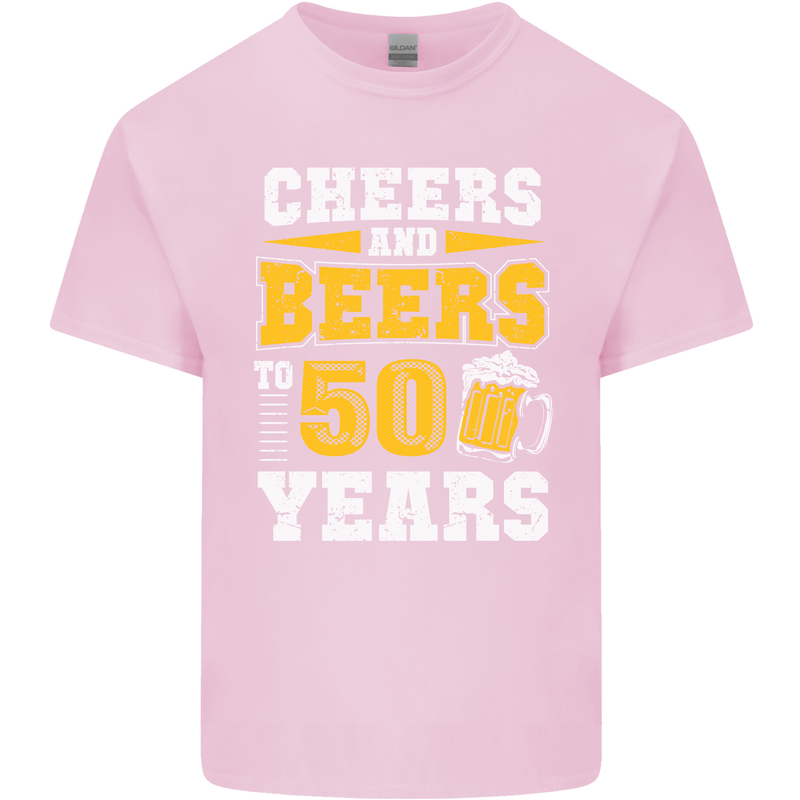 50th Birthday 50 Year Old Funny Alcohol Mens Cotton T-Shirt Tee Top Light Pink