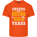 50th Birthday 50 Year Old Funny Alcohol Mens Cotton T-Shirt Tee Top Orange