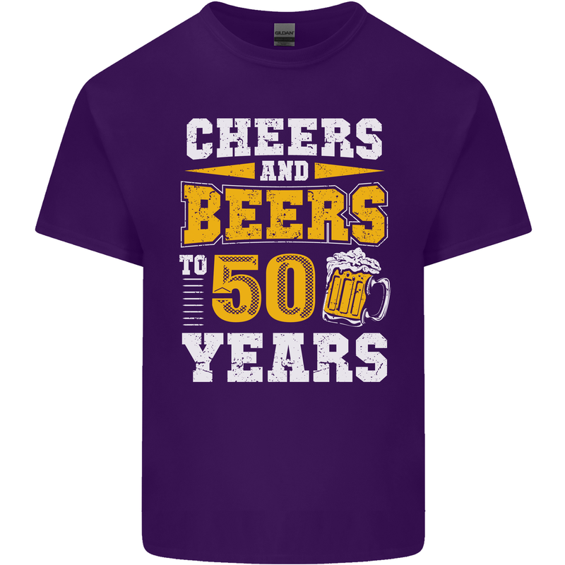 50th Birthday 50 Year Old Funny Alcohol Mens Cotton T-Shirt Tee Top Purple