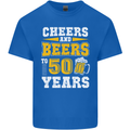 50th Birthday 50 Year Old Funny Alcohol Mens Cotton T-Shirt Tee Top Royal Blue