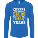 50th Birthday 50 Year Old Funny Alcohol Mens Long Sleeve T-Shirt Royal Blue