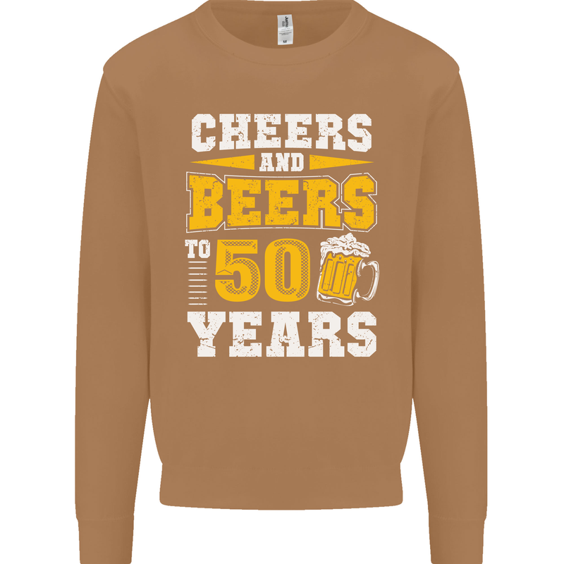 50th Birthday 50 Year Old Funny Alcohol Mens Sweatshirt Jumper Caramel Latte