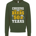 50th Birthday 50 Year Old Funny Alcohol Mens Sweatshirt Jumper Forest Green