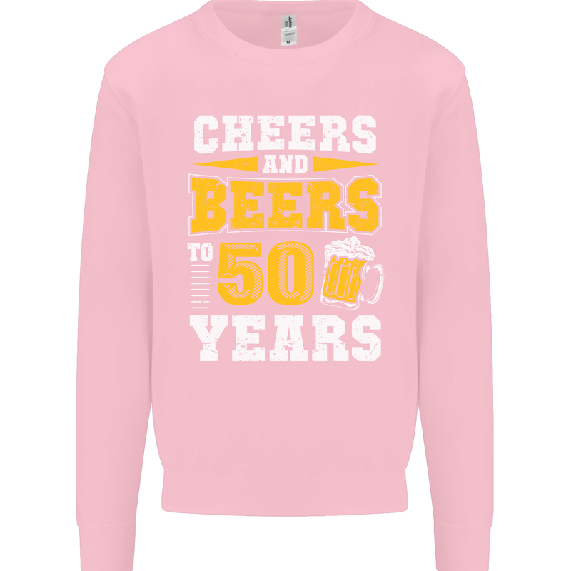 50th Birthday 50 Year Old Funny Alcohol Mens Sweatshirt Jumper Light Pink