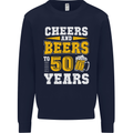 50th Birthday 50 Year Old Funny Alcohol Mens Sweatshirt Jumper Navy Blue