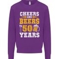 50th Birthday 50 Year Old Funny Alcohol Mens Sweatshirt Jumper Purple