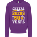 50th Birthday 50 Year Old Funny Alcohol Mens Sweatshirt Jumper Purple