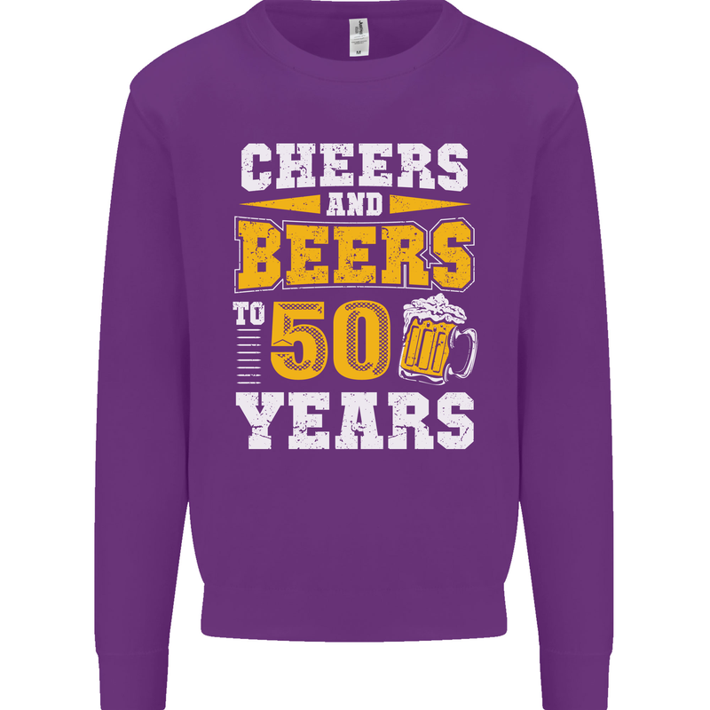 50th Birthday 50 Year Old Funny Alcohol Mens Sweatshirt Jumper Purple