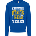50th Birthday 50 Year Old Funny Alcohol Mens Sweatshirt Jumper Royal Blue