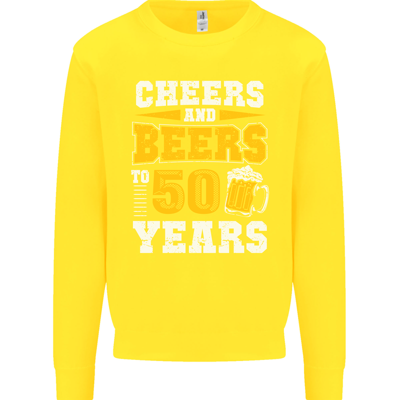 50th Birthday 50 Year Old Funny Alcohol Mens Sweatshirt Jumper Yellow
