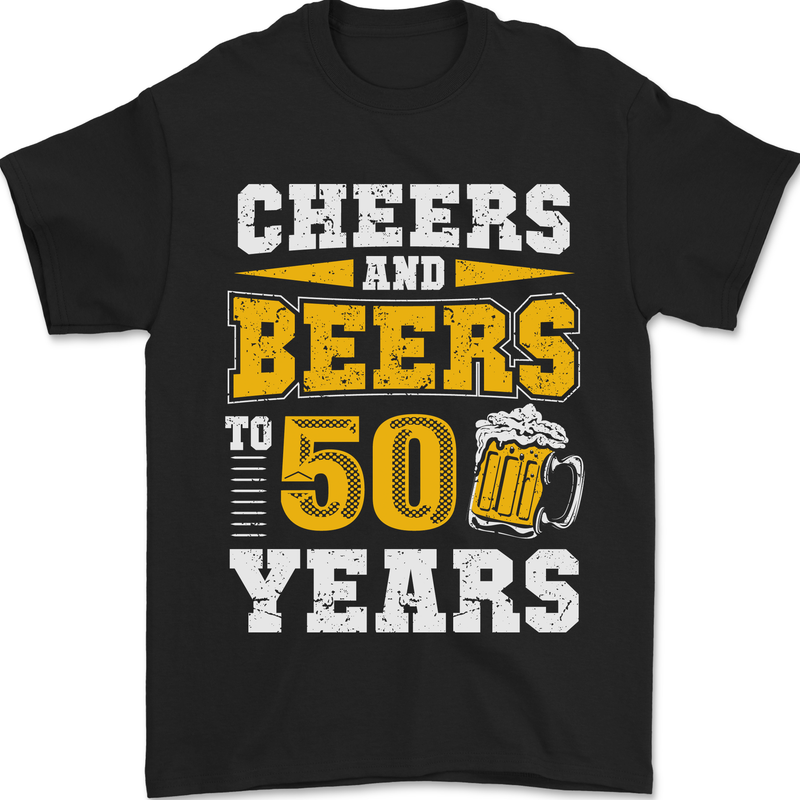 50th Birthday 50 Year Old Funny Alcohol Mens T-Shirt 100% Cotton Black