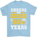 50th Birthday 50 Year Old Funny Alcohol Mens T-Shirt 100% Cotton Light Blue