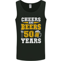 50th Birthday 50 Year Old Funny Alcohol Mens Vest Tank Top Black