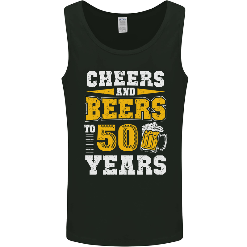 50th Birthday 50 Year Old Funny Alcohol Mens Vest Tank Top Black