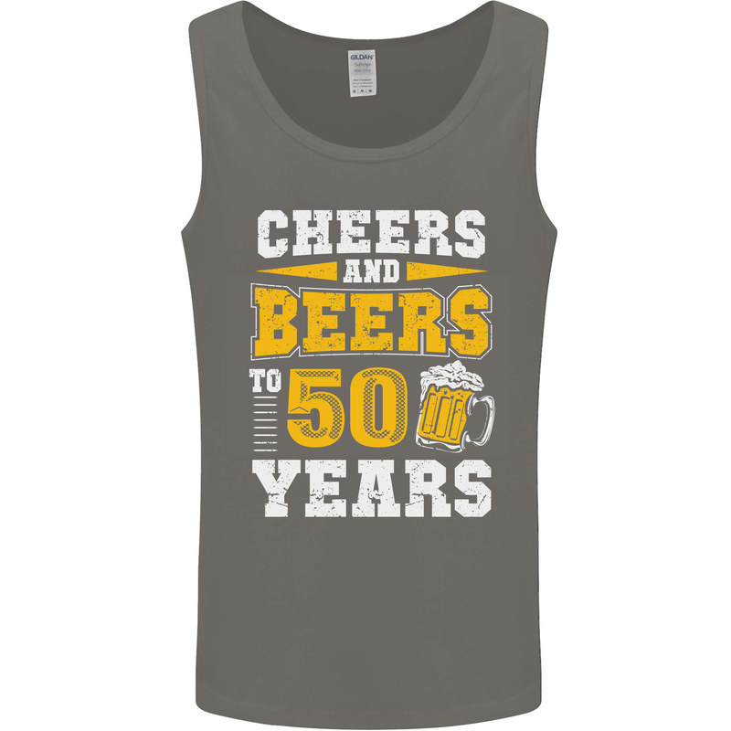 50th Birthday 50 Year Old Funny Alcohol Mens Vest Tank Top Charcoal