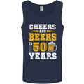 50th Birthday 50 Year Old Funny Alcohol Mens Vest Tank Top Navy Blue