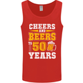 50th Birthday 50 Year Old Funny Alcohol Mens Vest Tank Top Red