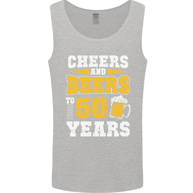 50th Birthday 50 Year Old Funny Alcohol Mens Vest Tank Top Sports Grey