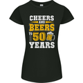 50th Birthday 50 Year Old Funny Alcohol Womens Petite Cut T-Shirt Black