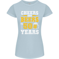 50th Birthday 50 Year Old Funny Alcohol Womens Petite Cut T-Shirt Light Blue