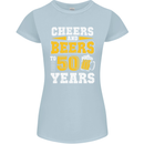 50th Birthday 50 Year Old Funny Alcohol Womens Petite Cut T-Shirt Light Blue