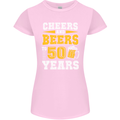 50th Birthday 50 Year Old Funny Alcohol Womens Petite Cut T-Shirt Light Pink