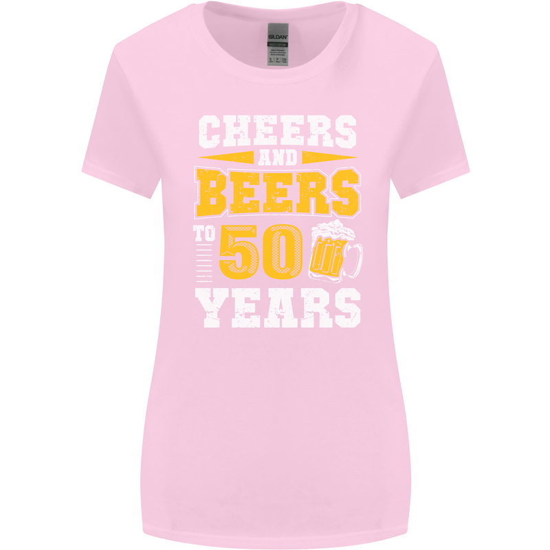 50th Birthday 50 Year Old Funny Alcohol Womens Wider Cut T-Shirt Light Pink
