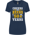 50th Birthday 50 Year Old Funny Alcohol Womens Wider Cut T-Shirt Navy Blue