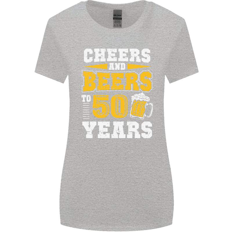 50th Birthday 50 Year Old Funny Alcohol Womens Wider Cut T-Shirt Sports Grey