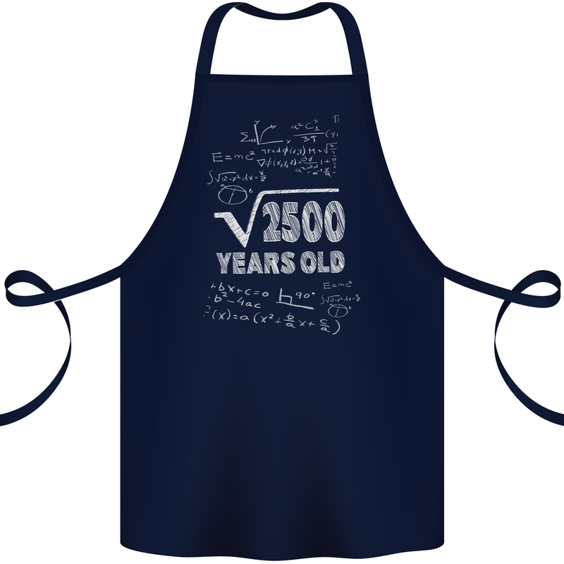 50th Birthday 50 Year Old Geek Funny Maths Cotton Apron 100% Organic Navy Blue