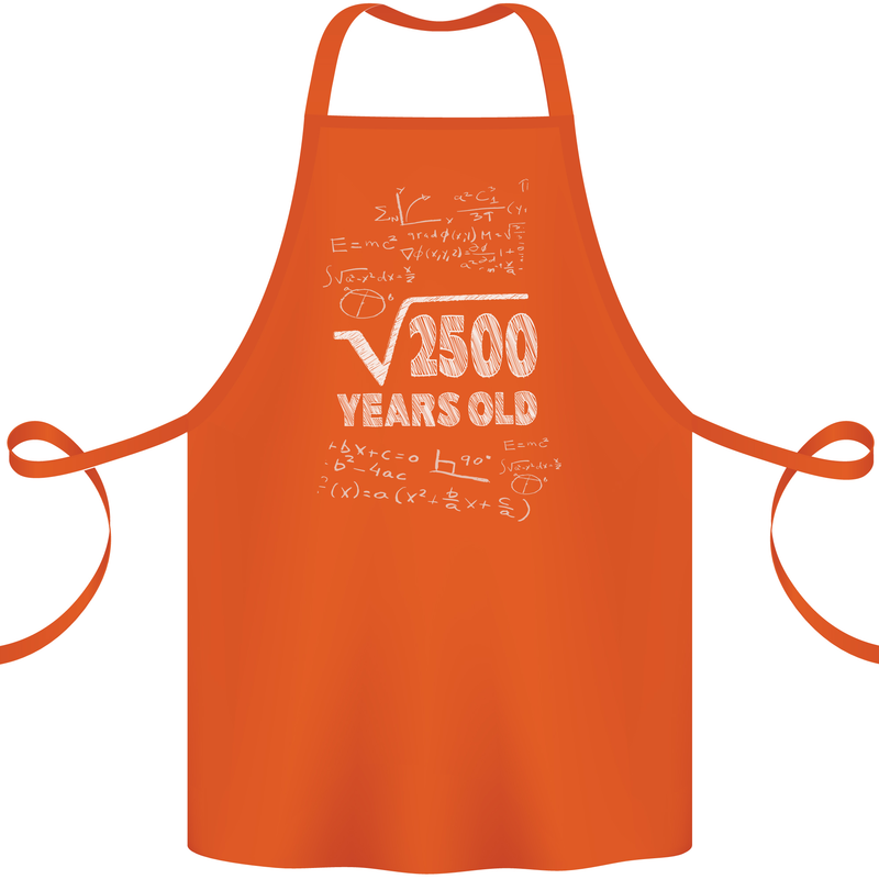 50th Birthday 50 Year Old Geek Funny Maths Cotton Apron 100% Organic Orange