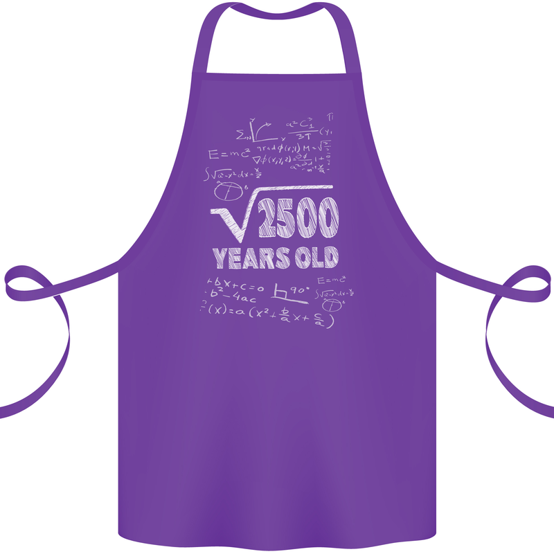 50th Birthday 50 Year Old Geek Funny Maths Cotton Apron 100% Organic Purple