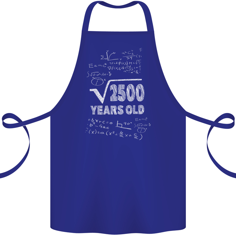 50th Birthday 50 Year Old Geek Funny Maths Cotton Apron 100% Organic Royal Blue