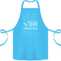 50th Birthday 50 Year Old Geek Funny Maths Cotton Apron 100% Organic Turquoise
