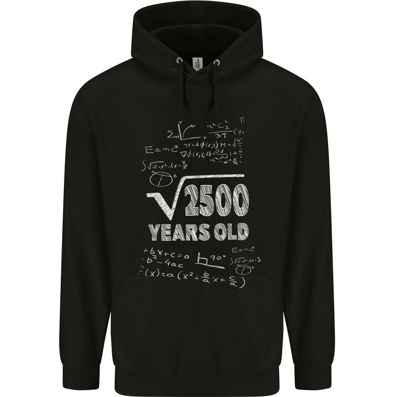50th Birthday 50 Year Old Geek Funny Maths Mens 80% Cotton Hoodie Black