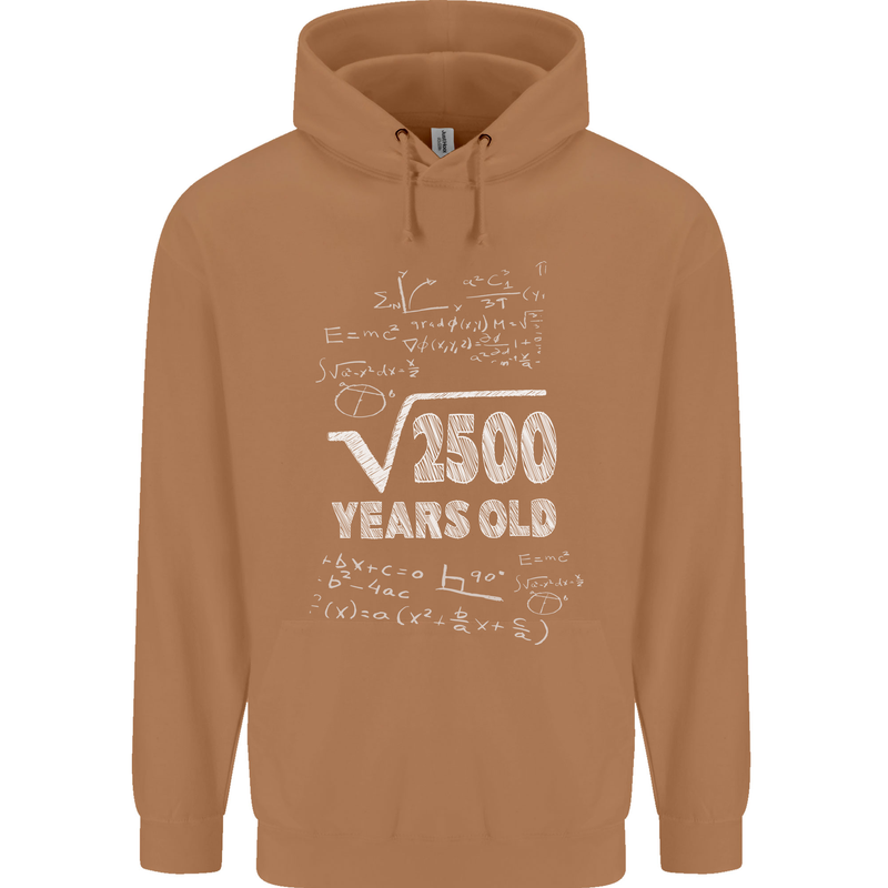 50th Birthday 50 Year Old Geek Funny Maths Mens 80% Cotton Hoodie Caramel Latte